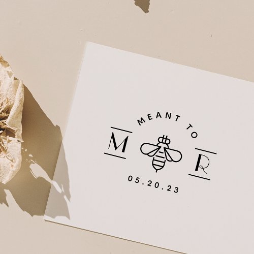 Modern Meant to Bee Honey Wedding Favor Rubber Stamp