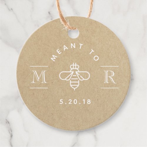 Modern Meant to Bee Honey Wedding Kraft Round Favor Tags