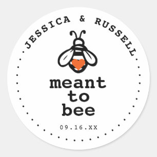 Modern Meant To Bee Wedding Classic Round Sticker