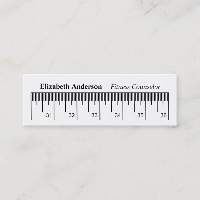 Modern Measuring Tape Fitness Counselor Mini Business Card (Front)