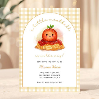 Modern Meatball Italian Baby Shower Invitation 