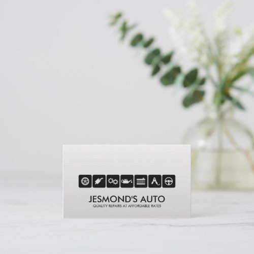 Modern Mechanic Car Repair with icons Business Card