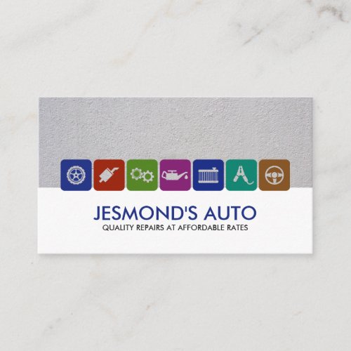 Modern Mechanic Car Repair with icons Business Card