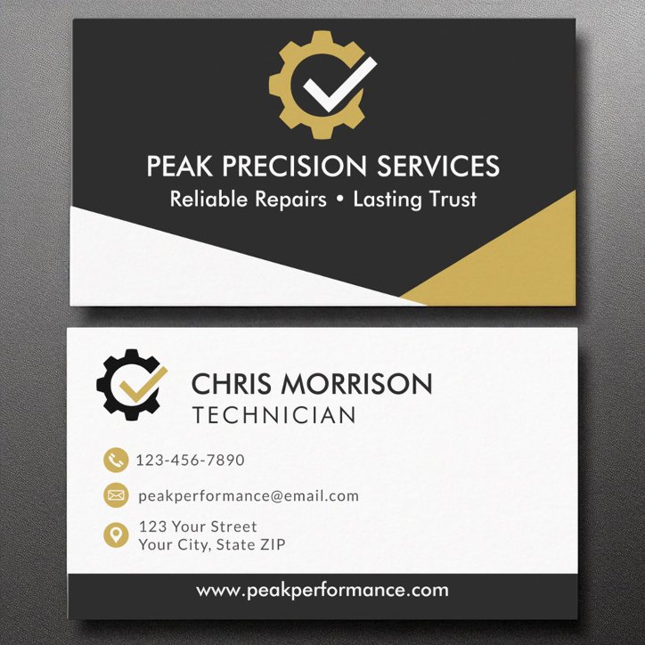 Modern Mechanic Professional Service Repair Logo Business Card
