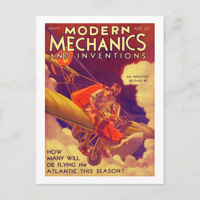 "Modern Mechanix" 1931 Vintage Magazine Cover Postcard (Front)