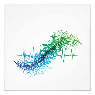 Modern Medical Abstract Heartbeat Design Photo Print