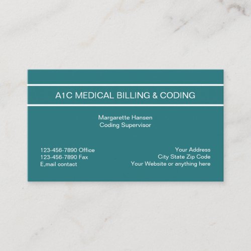 Modern Medical Billing And Coding Business Card