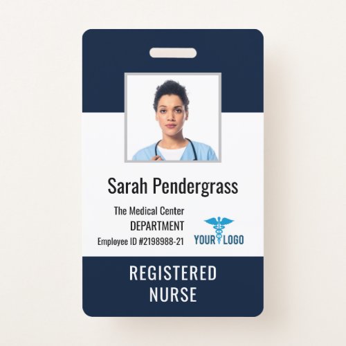 Modern Medical Center Nurse Photo ID Badge