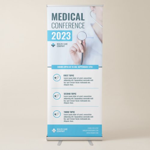 Modern Medical Conference Health Care Convention Retractable Banner