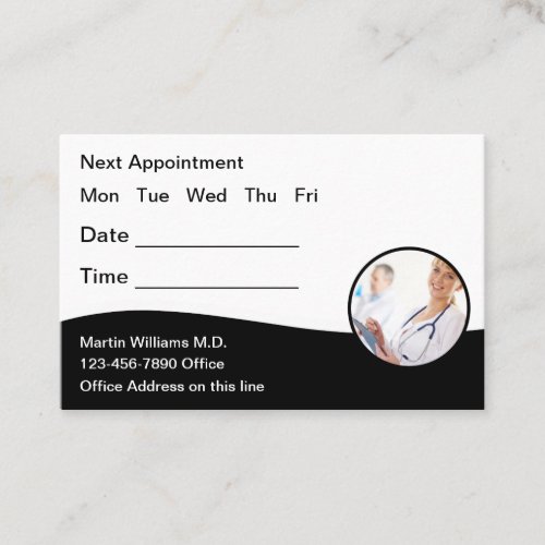 Modern Medical Doctor Appointment Business Cards