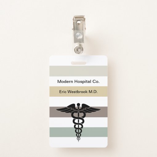 Modern Medical Doctor Caduceus Symbol Badge | Zazzle