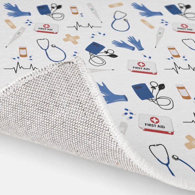 Modern Medical Doctor Nurse Pattern Rug (Indoor)