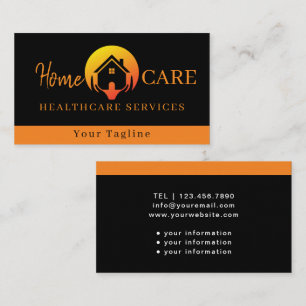 Modern Medical Health Care Black Business Card