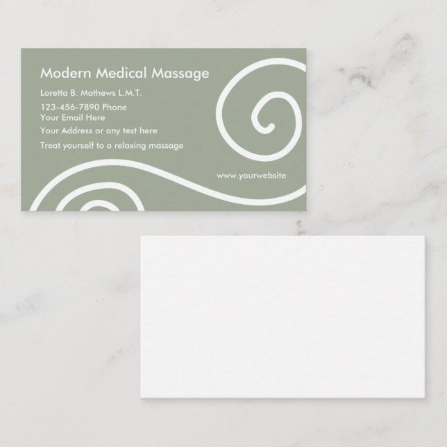 Modern Medical Massage Business Card (Front/Back)