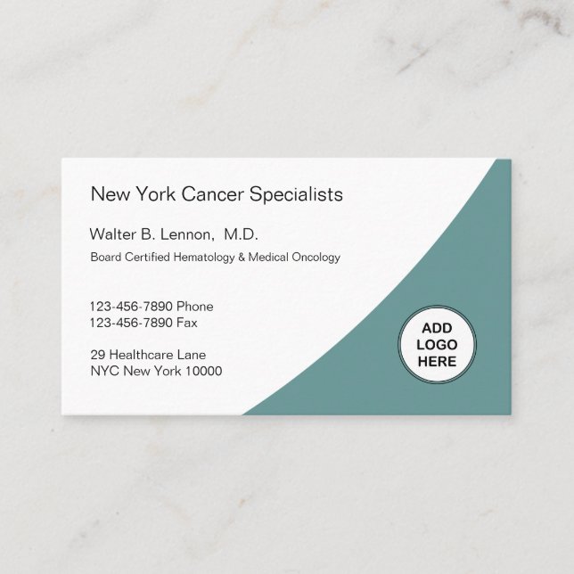 Modern Medical Oncology Business Card (Front)