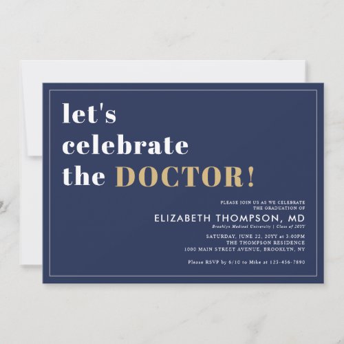 Modern Medical School Grad Doctor Graduation Party