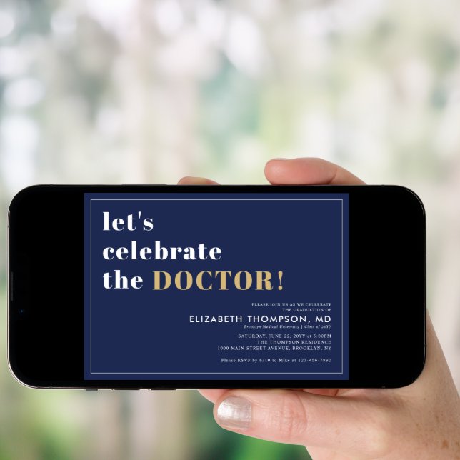 Modern Medical School Grad Doctor Graduation Party Invitation (Front Digital)