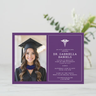 Modern Medical School Graduate Doctor Graduation Invitation