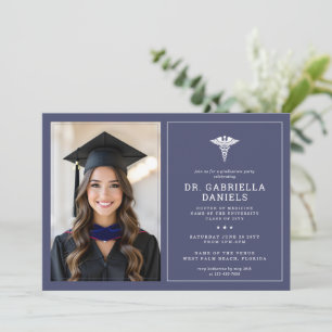 Modern Medical School Graduate Doctor Graduation Invitation