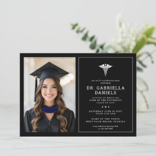 Modern Medical School Graduate Doctor Graduation Invitation