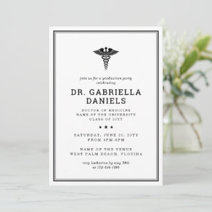 Modern Medical School Graduate Photo Graduation Invitation