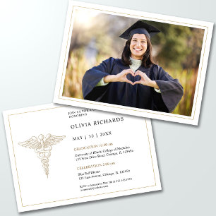 Modern Medical School Graduation Celebration Invitation