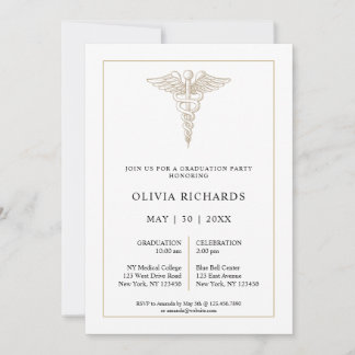 Modern Medical School Graduation Party Invitation