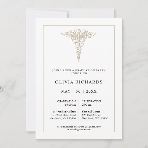 Modern Medical School Graduation Party Invitation