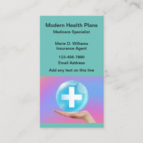 Modern Medicare Insurance Agent Business Cards