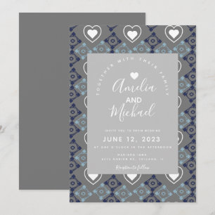 Modern Mediterranean Heart Wedding Invitation