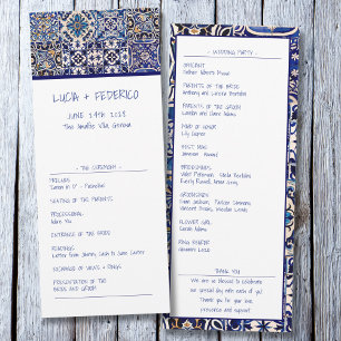 Modern mediterranean Italian tile wedding program