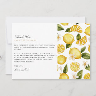 Modern Mediterranean Lemon Thank you Card
