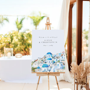 Modern Mediterranean Wedding Welcome Foam Board