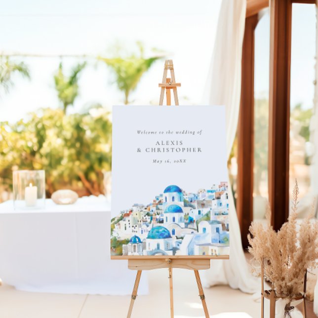 Modern Mediterranean Wedding Welcome Foam Board (Creator Uploaded)