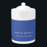 Modern Medium Blue Plain Minimalist Add Name Teapot<br><div class="desc">Modern Professional Simple Business Card Templates.</div>