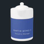 Modern Medium Blue Plain Minimalist Add Name Teapot<br><div class="desc">Modern Professional Simple Business Card Templates.</div>