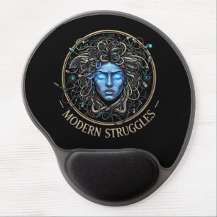 Modern Medusa Tech Struggles - Cyberpunk Greek Gel Mouse Pad