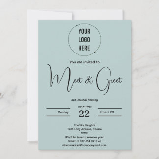 Modern meet and greet business minimalist invitat invitation