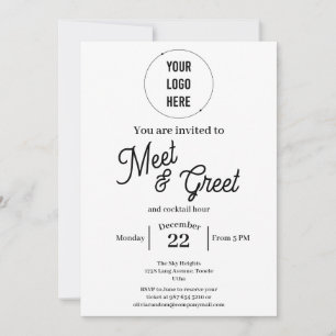 Modern meet and greet business minimalist  invitation