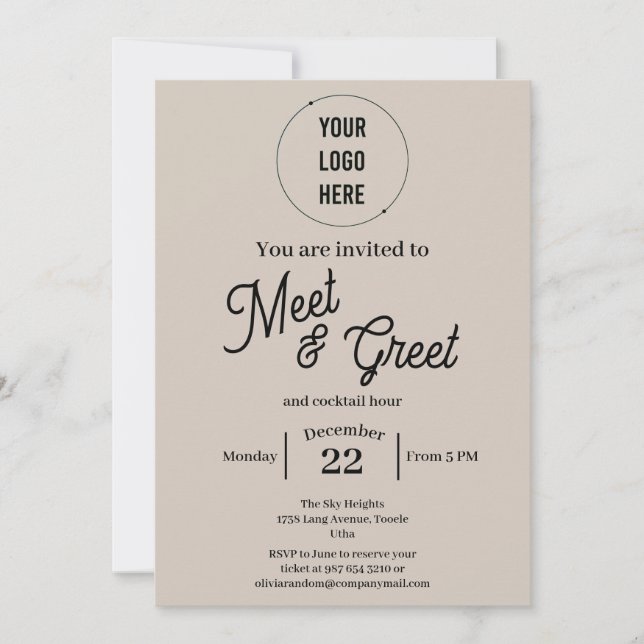 Modern meet and greet business minimalist  invitation (Front)