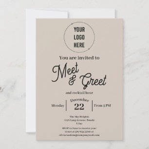 Modern meet and greet business minimalist  invitation