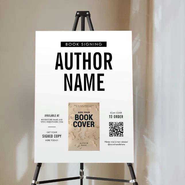 Modern Meet The Author Book Launch Event Sign | Zazzle