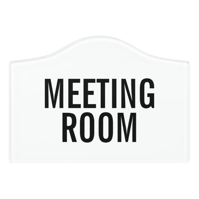 Modern meeting room door sign for boardroom (Small Crest Front)