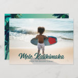 Modern Mele Kalikimaka Palm Trees Back Full Photo Holiday Card<br><div class="desc">Looking for beach themed Christmas cards to send to family and friends? These photo cards are perfect! They feature a full bleed horizontal photo template and modern typography reading, "Mele Kalikimaka." There is a white gradient overlay toward the bottom which allows the text to stand out. It can be adjusted...</div>