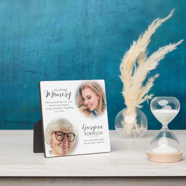 Modern Memorial Before & After Photo Plaque (Insitu)