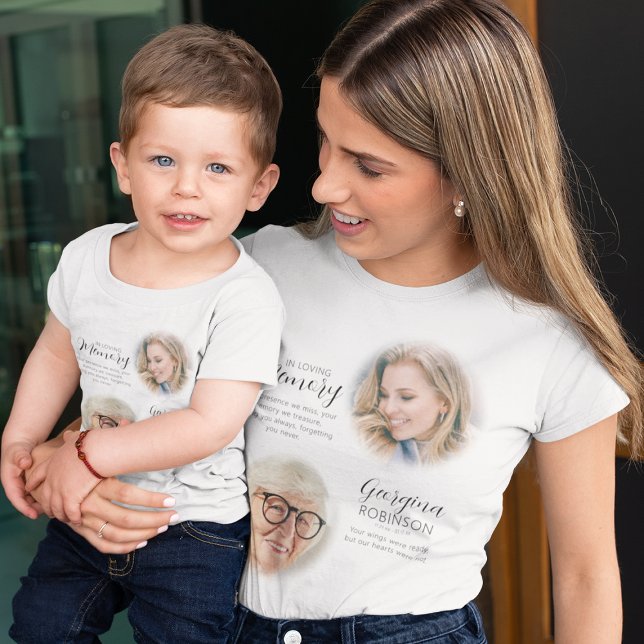 Modern Memorial Before & After Photo T-Shirt (Creator Uploaded)