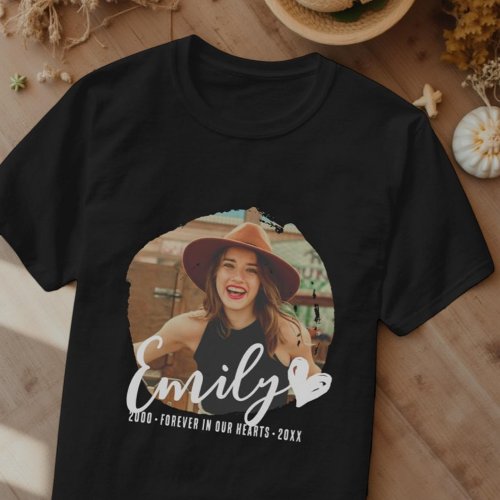 Modern Memorial Forever in our Hearts Custom Photo