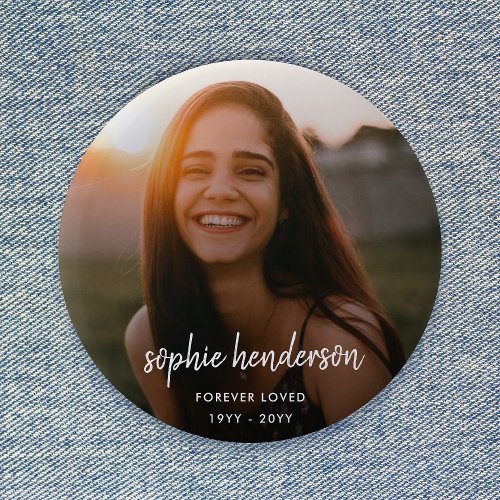 Modern Memorial  Forever Loved Funeral Tribute Button