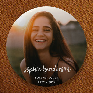 Modern Memorial   Forever Loved Funeral Tribute Button
