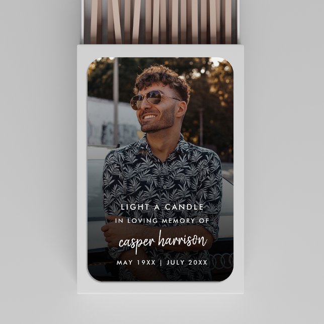 Modern Memorial | Funeral Photo Light a Candle Matchboxes (Creator Uploaded)